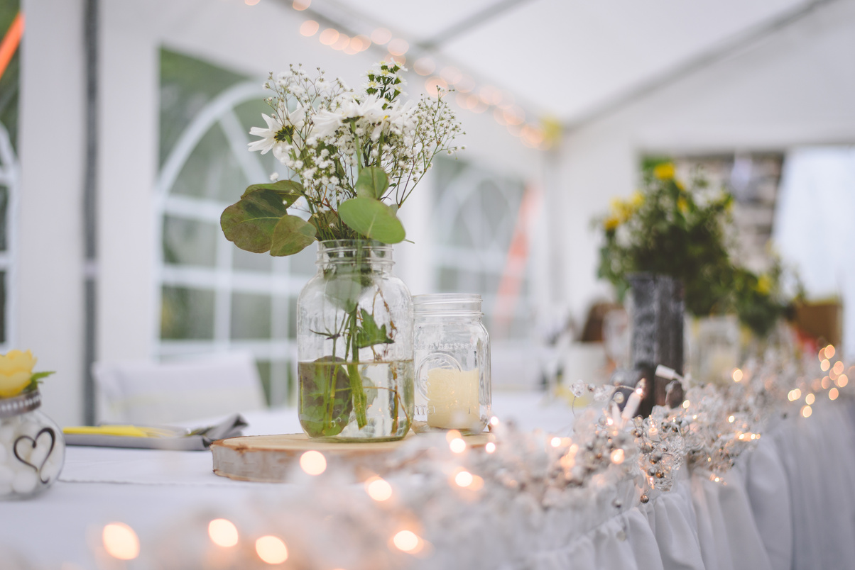 Wedding Table Setup in the Venue